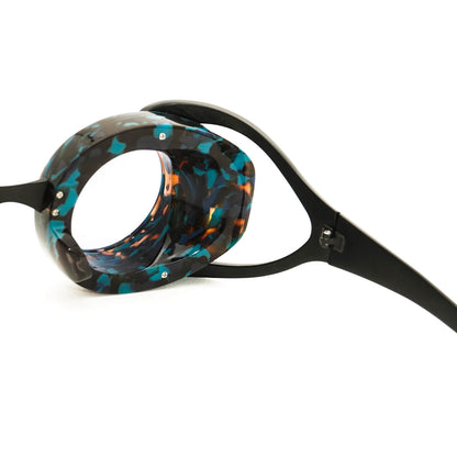 【アウトレット品】Blasphemy C4：BLUE DEMI × MAT BLACK [ 重め / 独特な丸型レンズ / レンズ交換可 / サングラス / 個性的なデザイン / メタル / アセテート ]