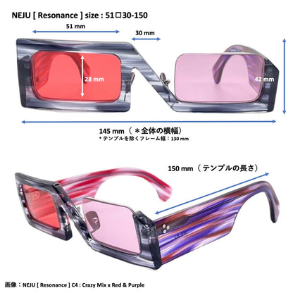 （Resonance）NEJU [ アセテート / チタン / サングラスor度なしブルーライトカットレンズ ]