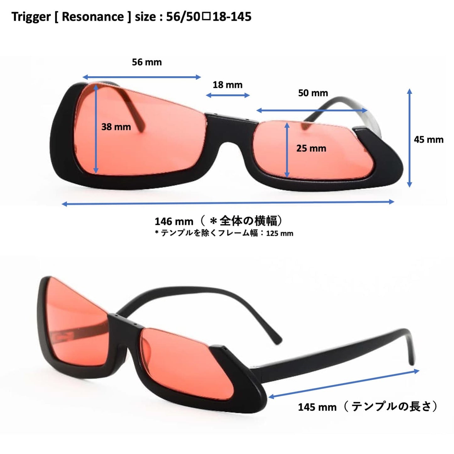 （Resonance）TRIGGER [アセテート / サングラスレンズ / 独特なスクエア型]
